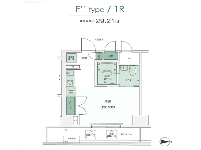 １Ｒ　Ｆタイプ間取り